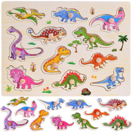 Dřevěné puzzle s dinosaury...