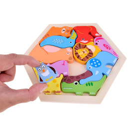Barevné dřevěné puzzle Zoo...