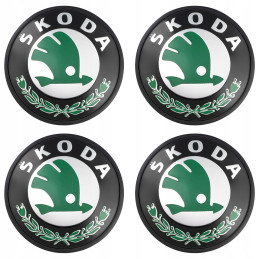 Víčka ŠKODA 56 mm lesklá černá