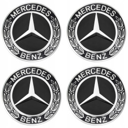 Víčka MERCEDES 75 mm černá